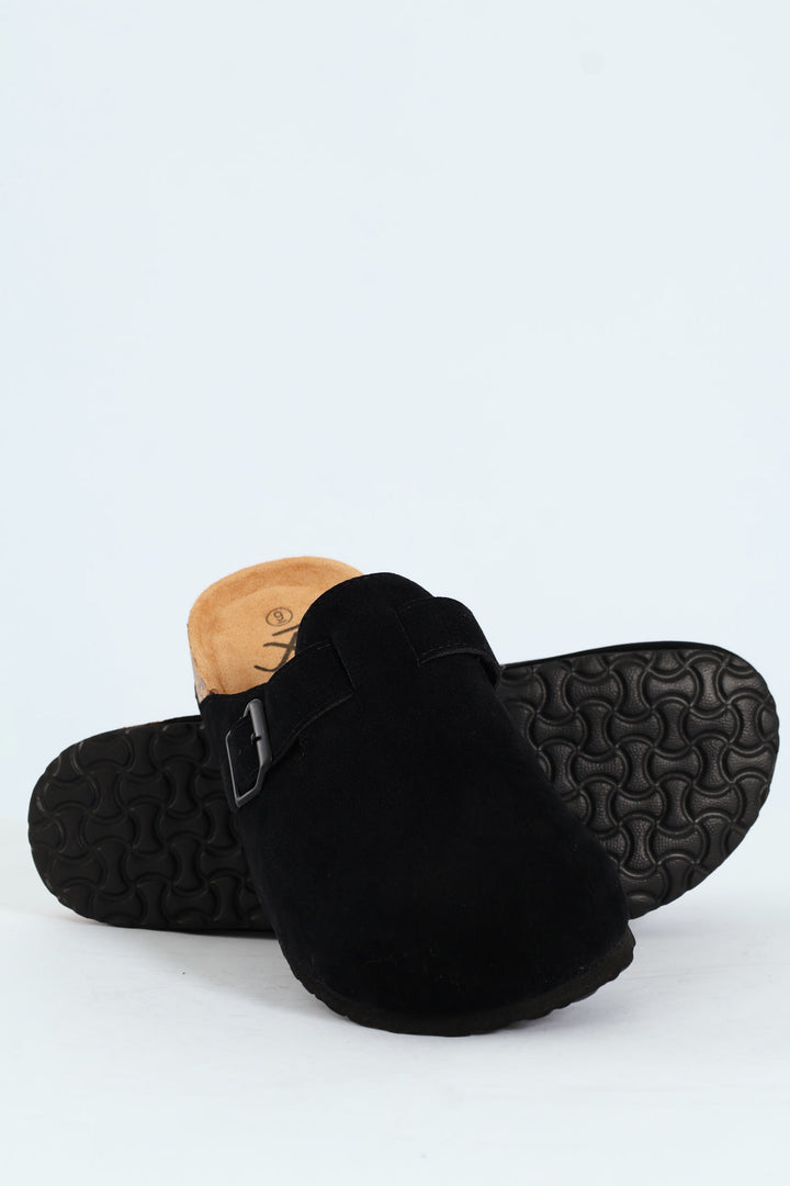 Microsuede Fashion Clog - Black