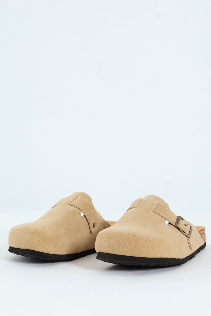 Microsuede Fashion Clog - Taupe