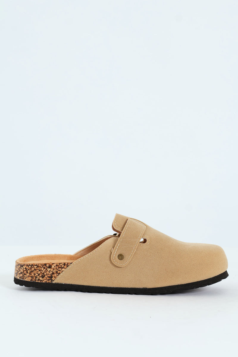 Microsuede Fashion Clog - Taupe