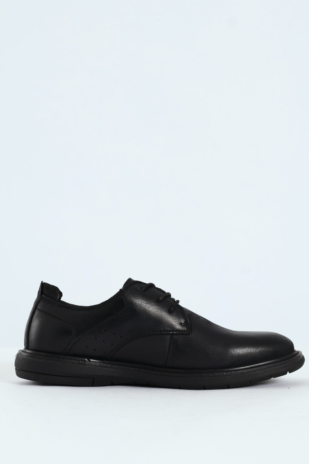 Lace Up Smart Casual Derby Shoe - Black