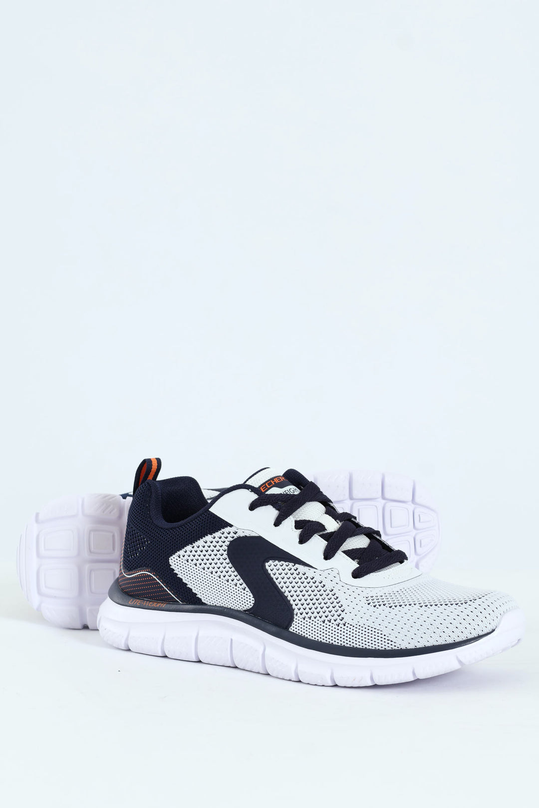 Track Lace Up Trainer - White/Navy