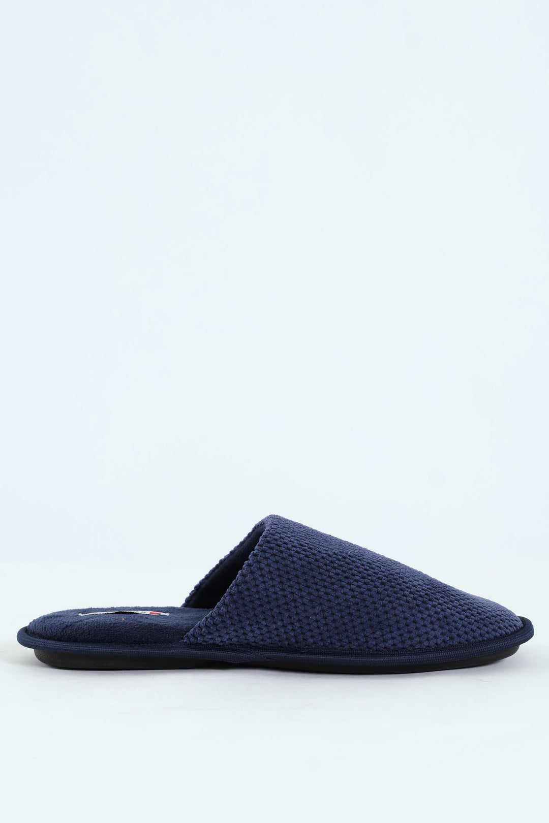 Weave Look Open Back Slipper - Navy