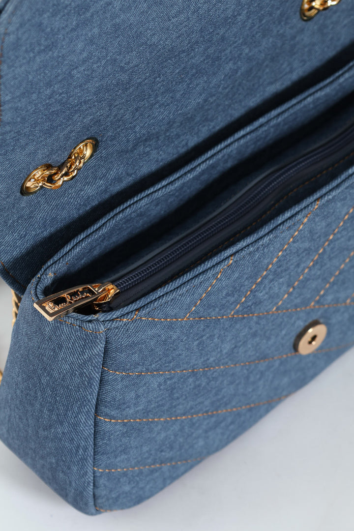 Tessa Shoulder Chain Bag - Denim