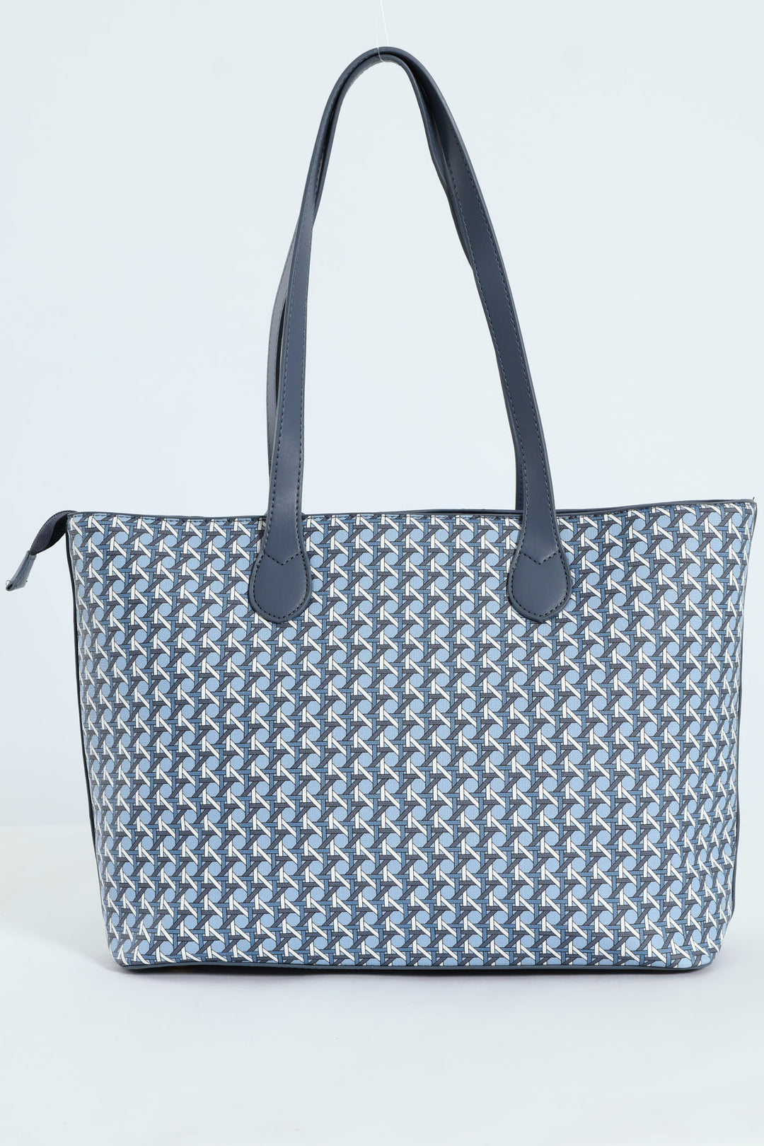 Zoe Printed Geometric Tote Bag - Blue