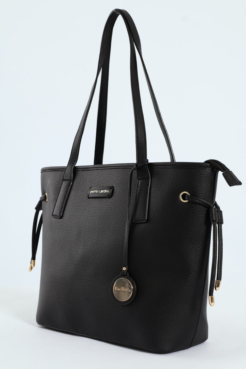 Charlotte Side Strap Tote Bag - Black