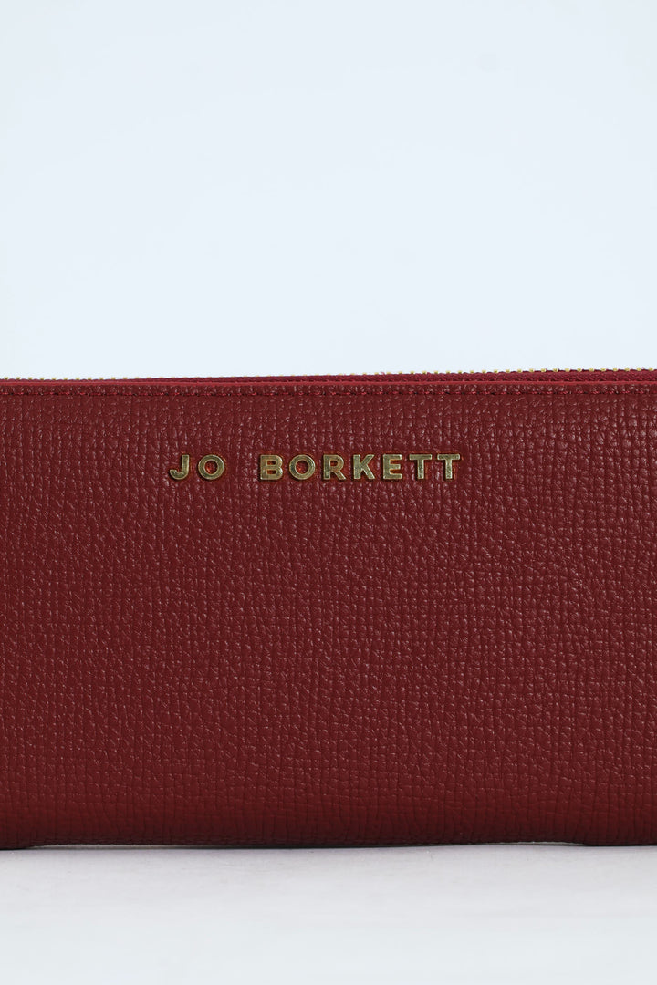 Carrie Pebble Raised Logo Ziparound Purse - Burgundy