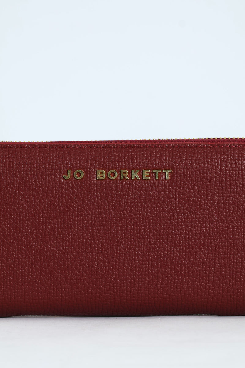Carrie Pebble Raised Logo Ziparound Purse - Burgundy