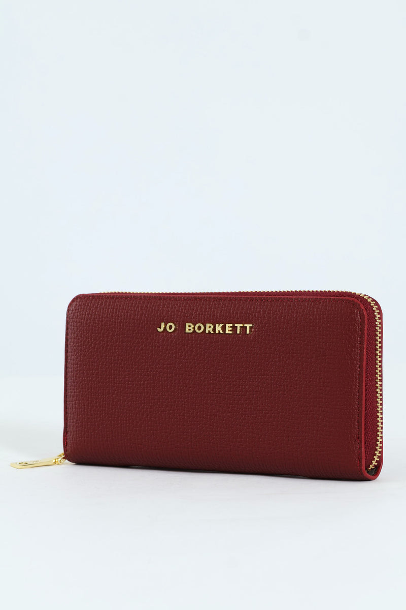 Carrie Pebble Raised Logo Ziparound Purse - Burgundy