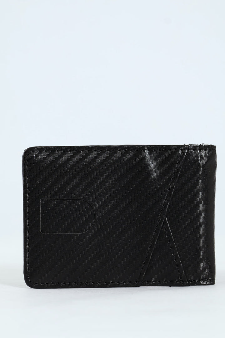 Clip Textured Carbon Fibre Wallet - Black
