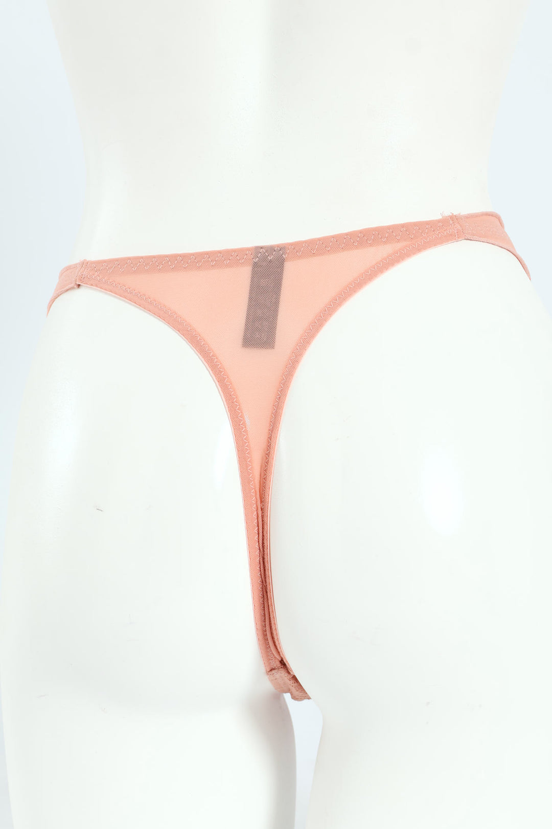 Lace & Mesh Tanga Panty - Rose
