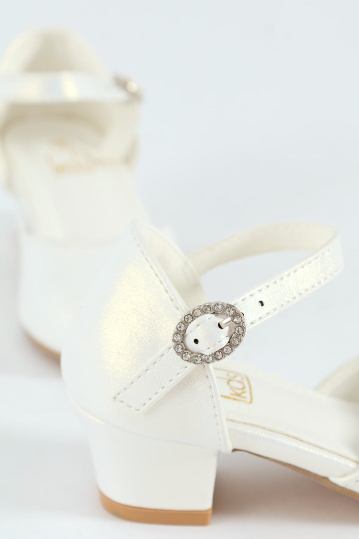 Pre-Girls Pearly Occasion Heel - White