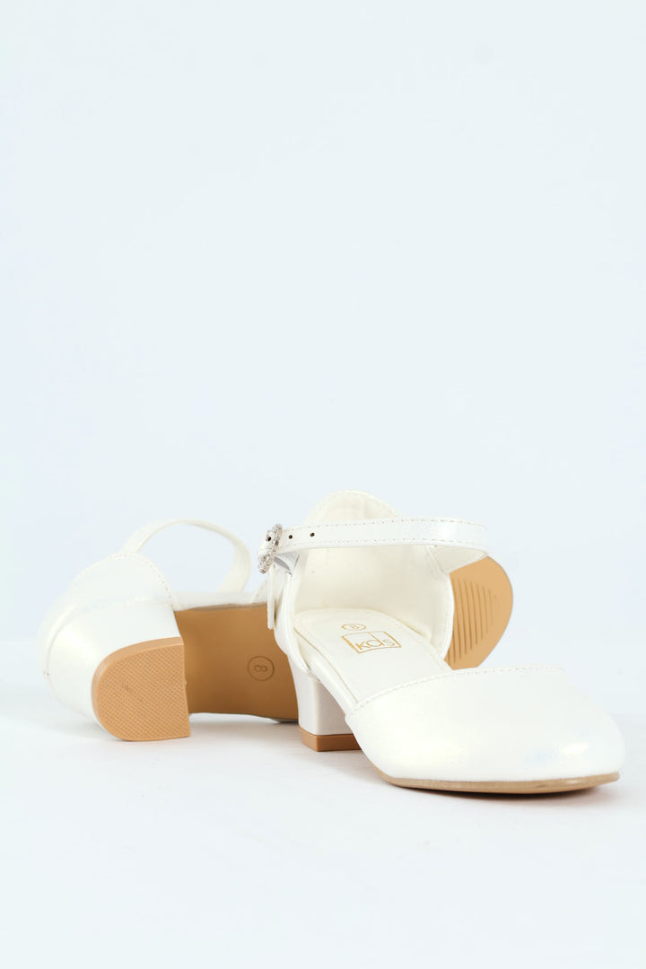 Pre-Girls Pearly Occasion Heel - White