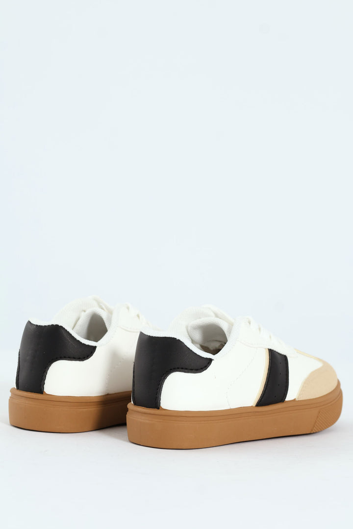 Pre-Girls Gumsole Sneaker - White/Black