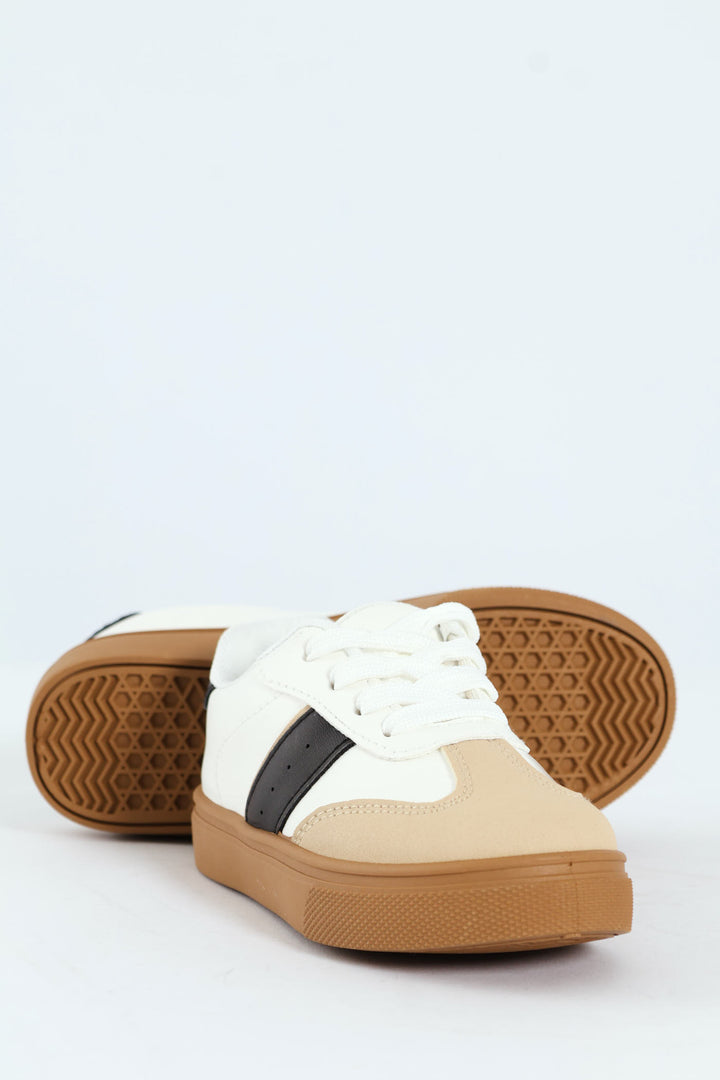Pre-Girls Gumsole Sneaker - White/Black
