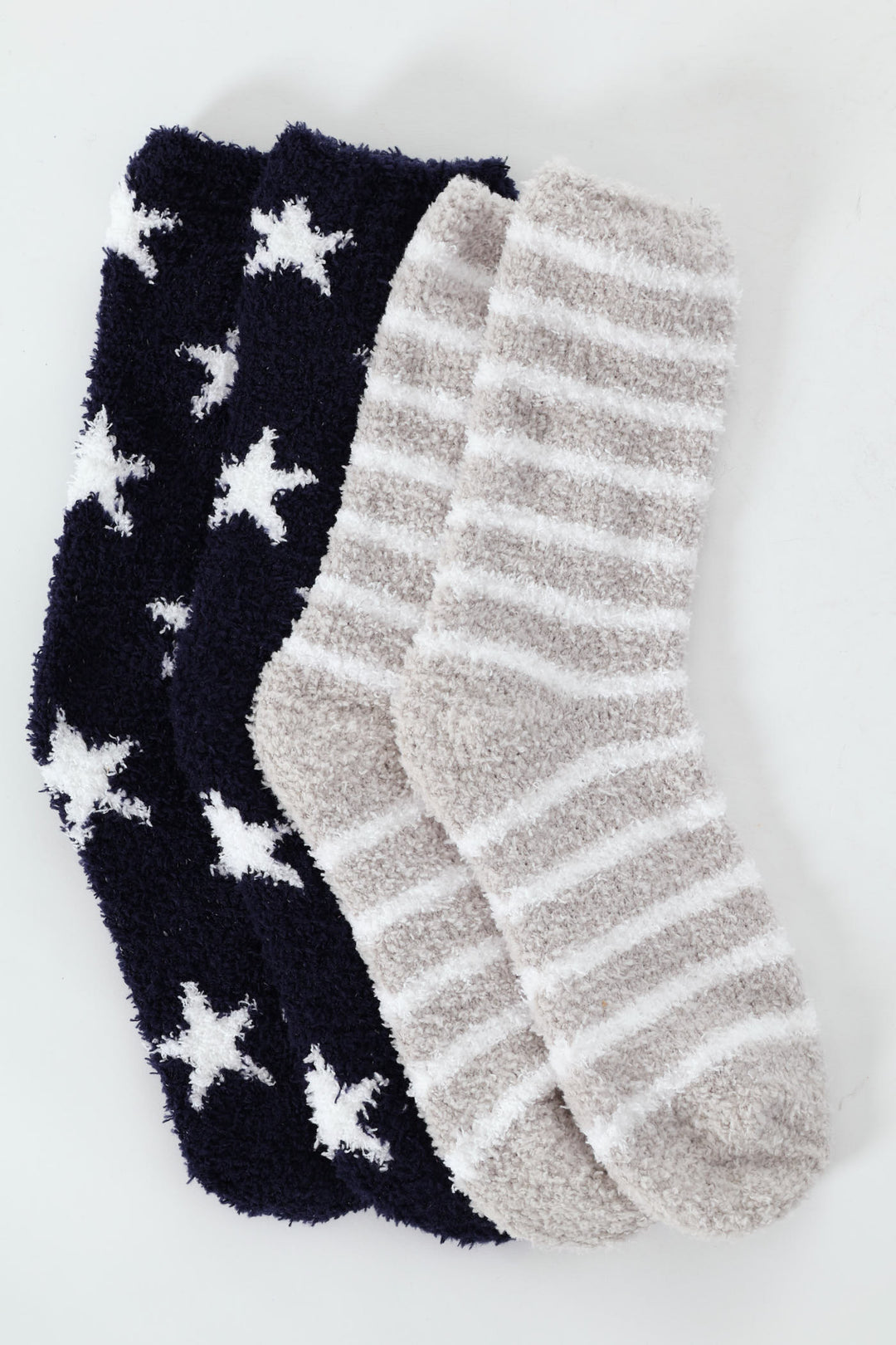 2 Pack Stars & Stripe Cosy Socks  - Navy