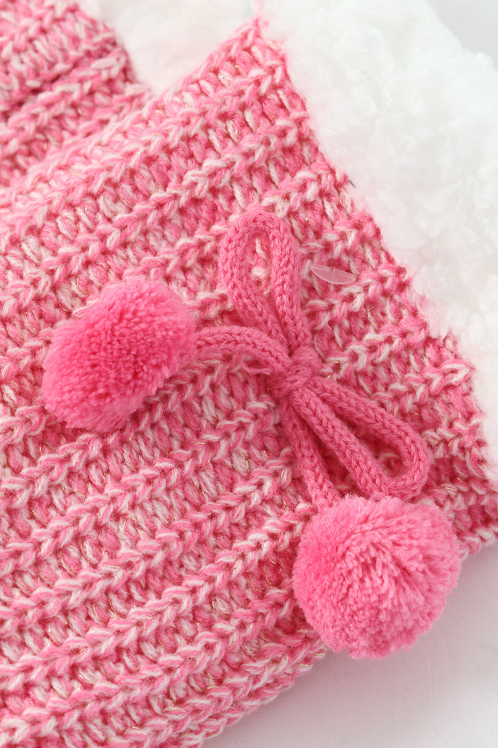 Cable Knit Bed Socks - Pink