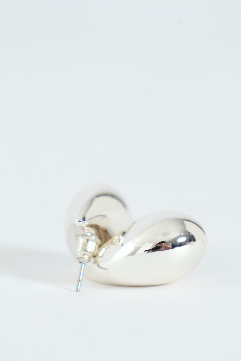 Drop Bubble Stud Earring - Silver