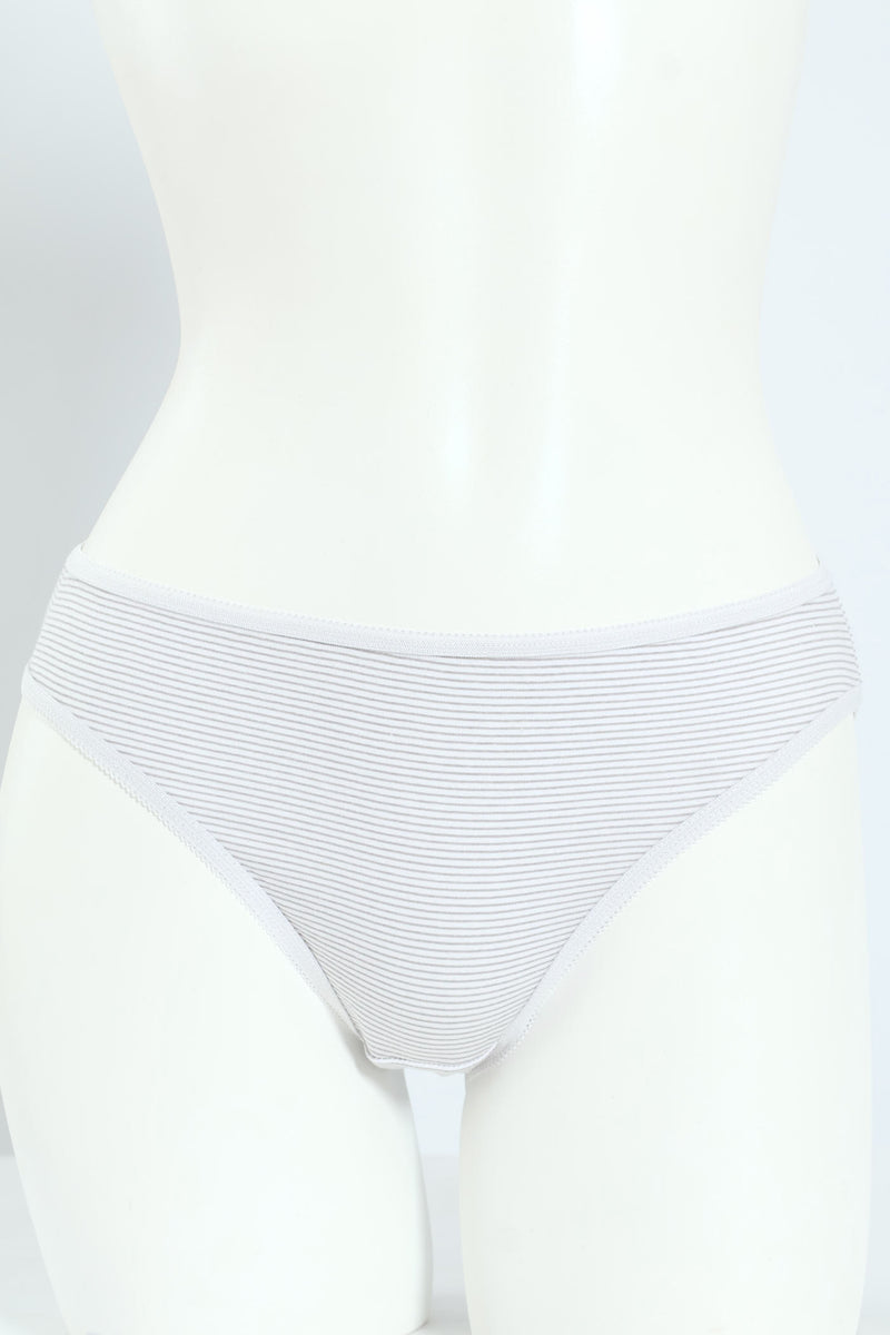 5 Pack Cotton Stretch Bikini Panties - Pink Leaf/Navy/Grey Leaf