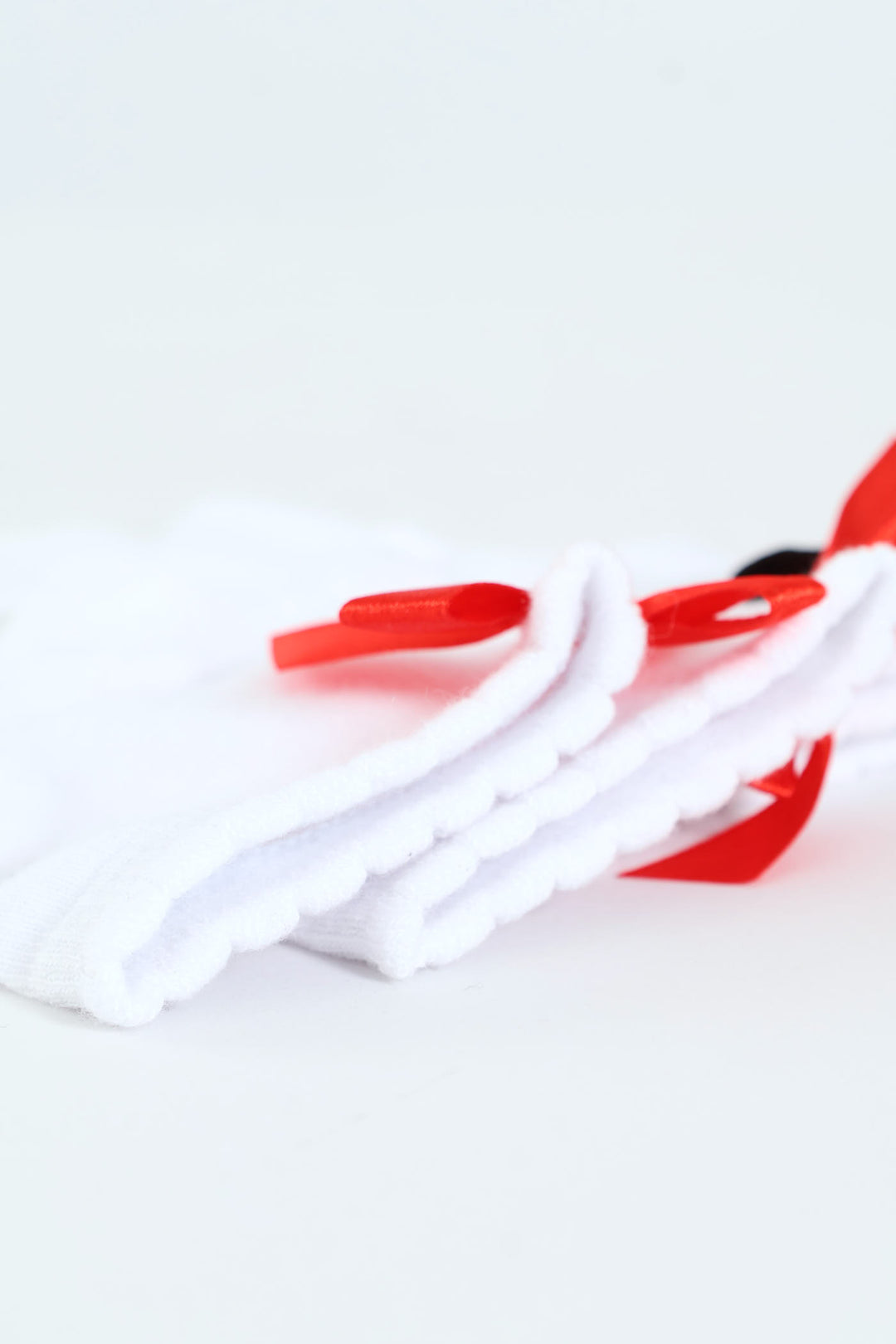 2 Pack Mid Crew Bow Socks - White