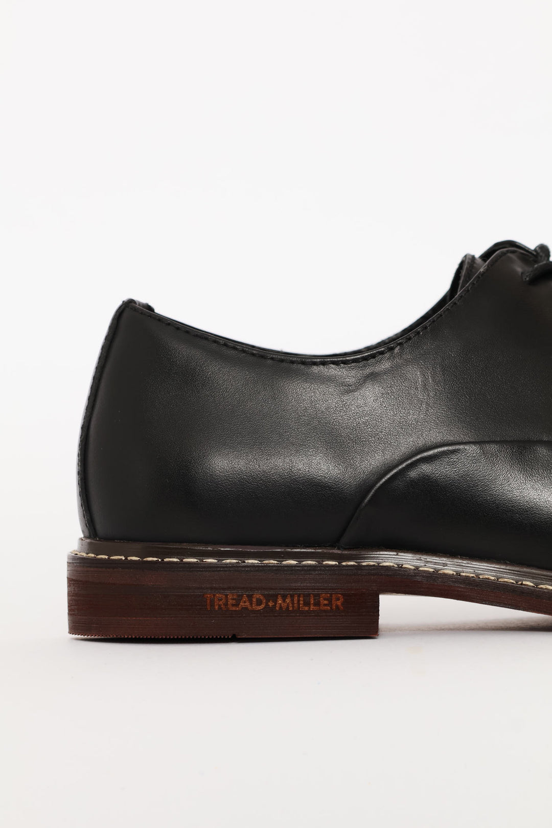 Leather Oxford Formal Shoe With Toe Cap - Black
