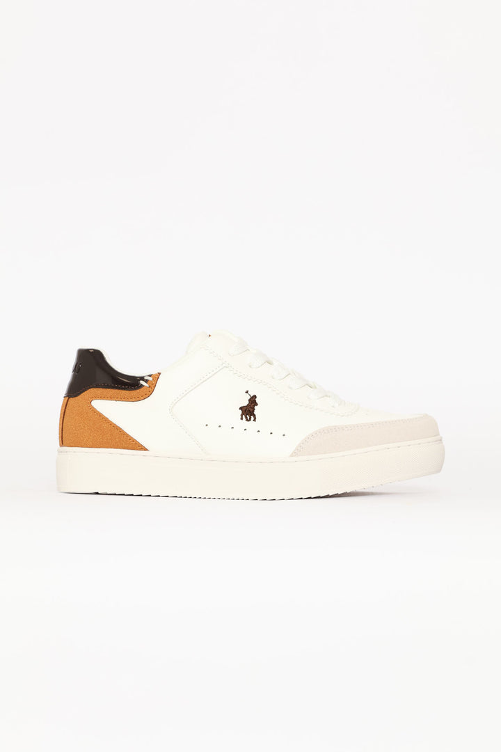 Colour Block Court Sneaker - White