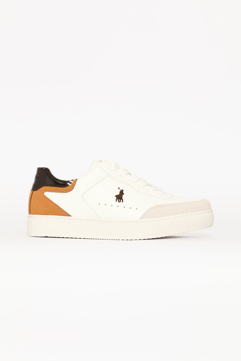 Colour Block Court Sneaker - White