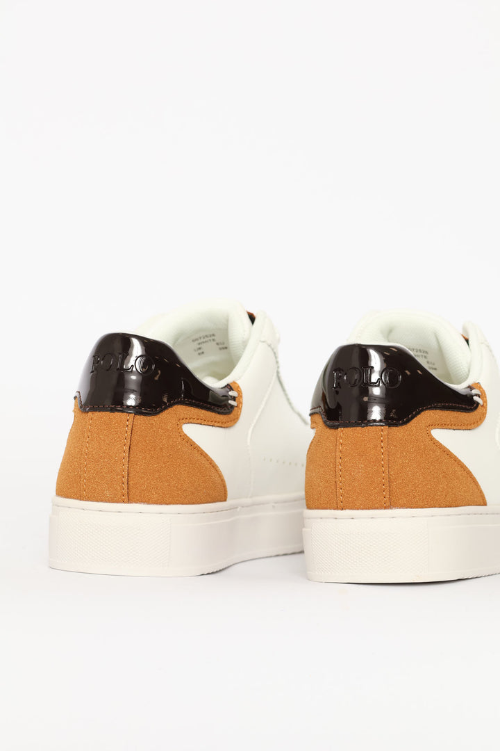 Colour Block Court Sneaker - White