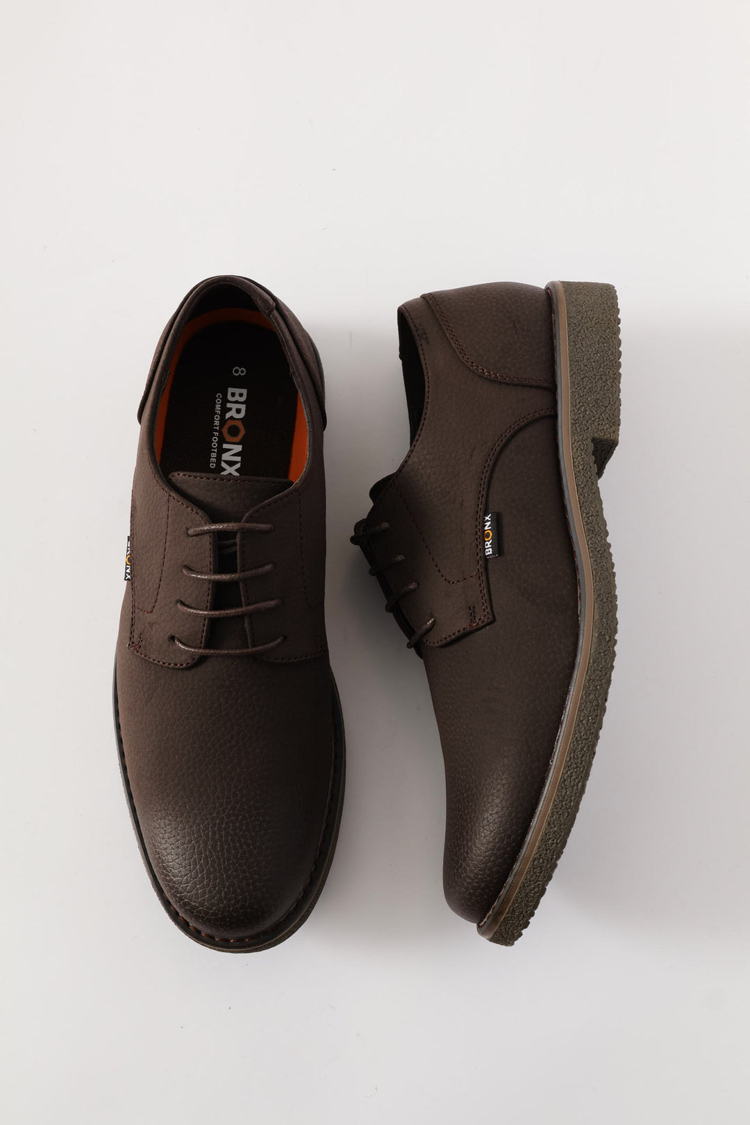 Bronx Lace Up Smart Casual Derby Shoe - Chocolate
