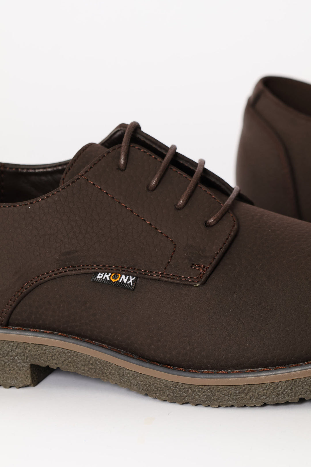 Bronx Lace Up Smart Casual Derby Shoe - Chocolate