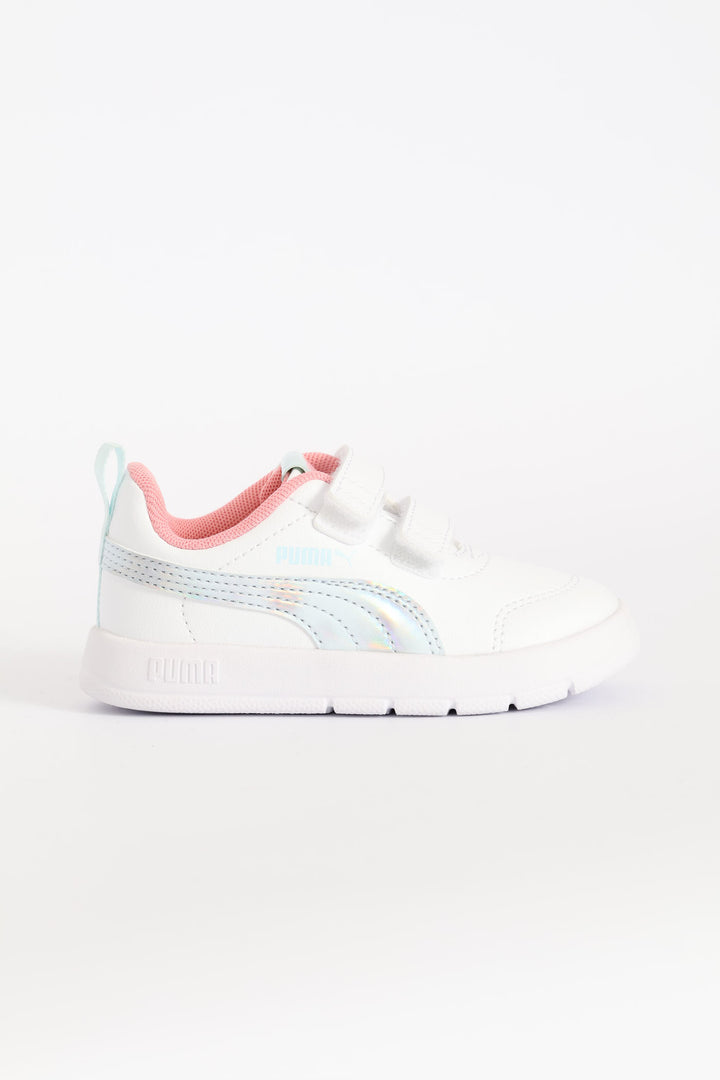 Pre-Girls Courtflex V3 Space Belle V Sneaker - White