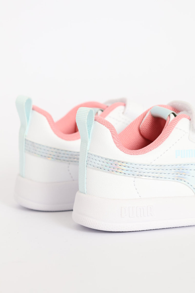 Pre-Girls Courtflex V3 Space Belle V Sneaker - White