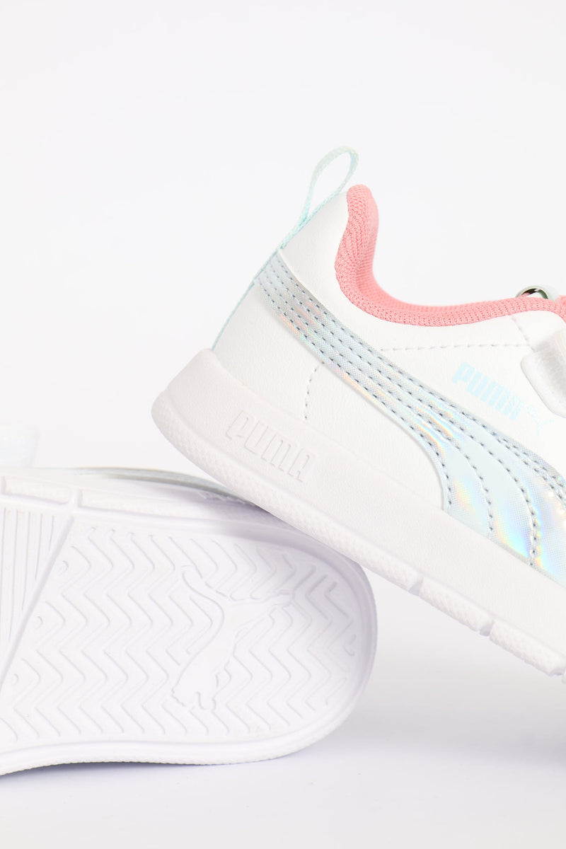 Pre-Girls Courtflex V3 Space Belle V Sneaker - White