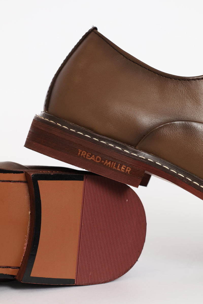 Leather Oxford Formal Shoe With Toe Cap - Chocolate