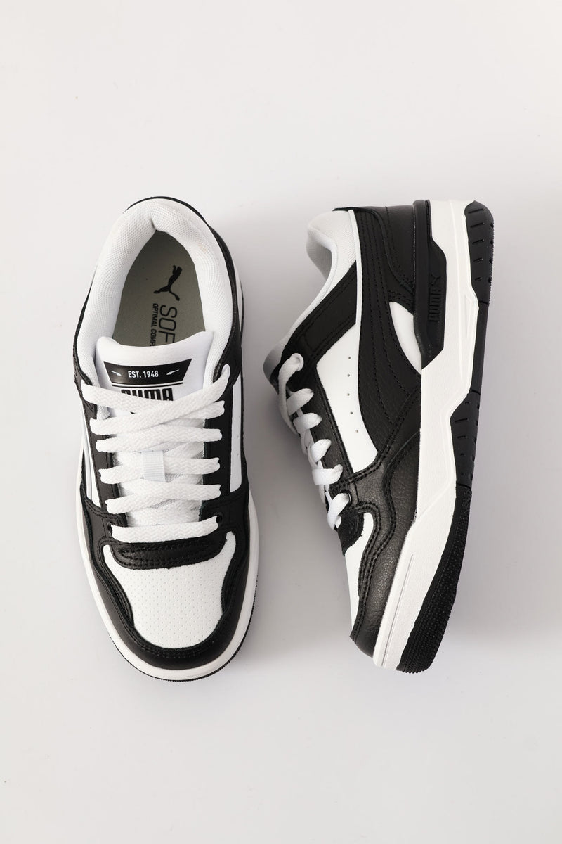 Boys Rebound Retro Jr Sneaker - Black/White