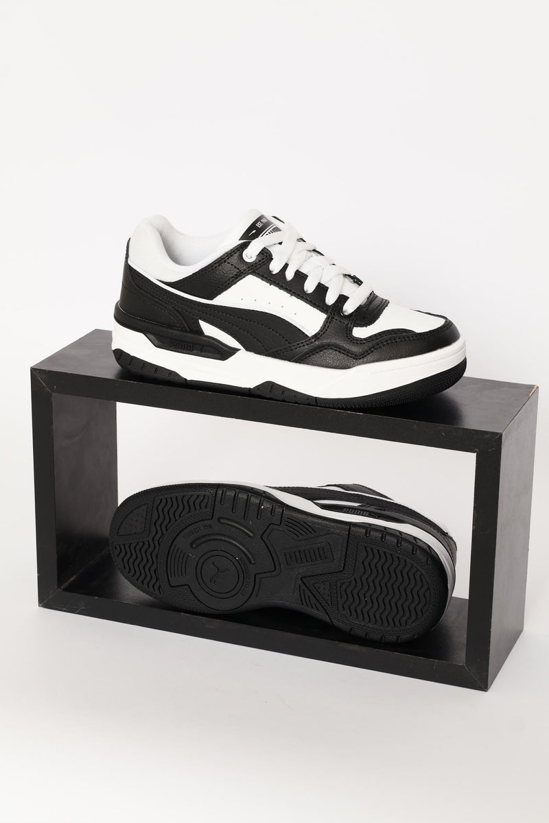 Boys Rebound Retro Jr Sneaker - Black/White
