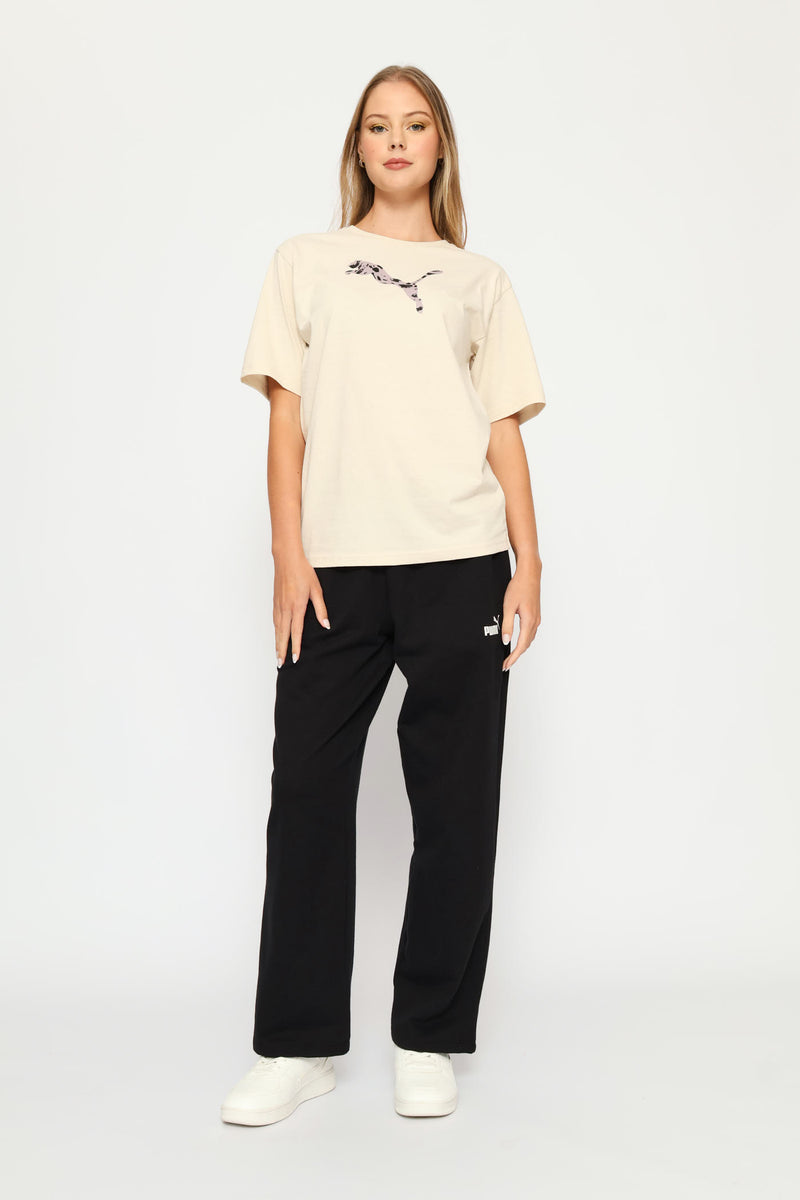 Essential Plus Straight Leg Small Logo Pants - Black