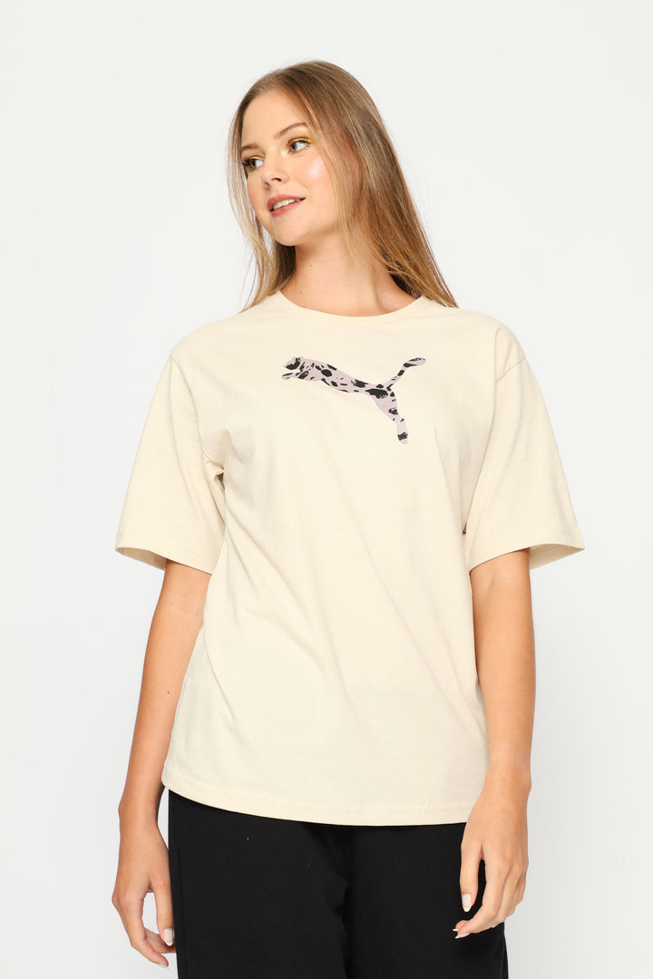 Essential Animal Graphic Relaxed Tee - Stone