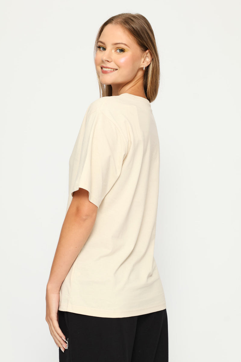 Essential Animal Graphic Relaxed Tee - Stone