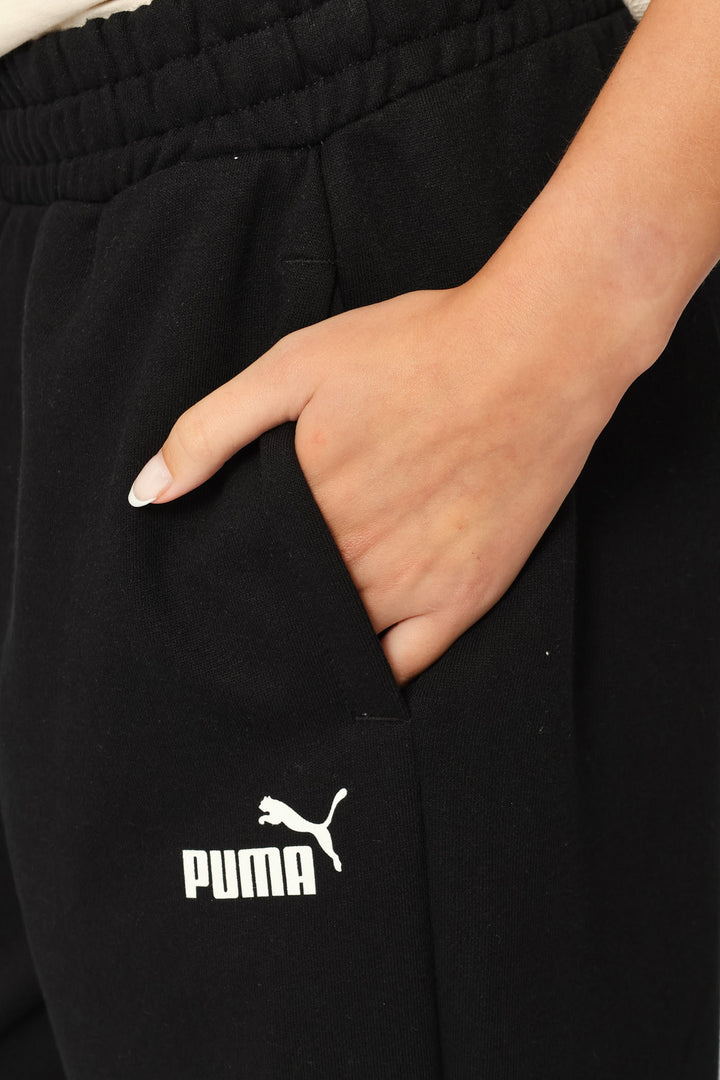 Essential Plus Straight Leg Small Logo Pants - Black