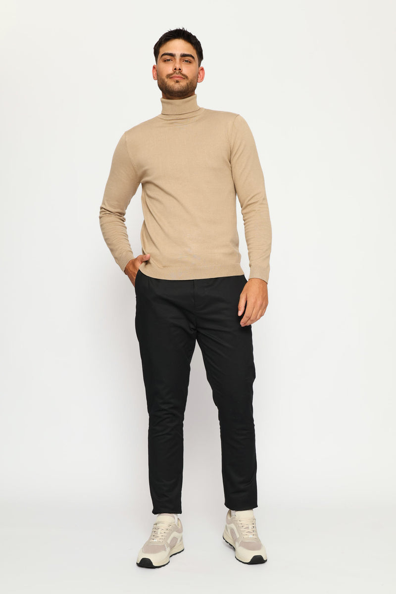 Long Sleeve Poloneck - Taupe