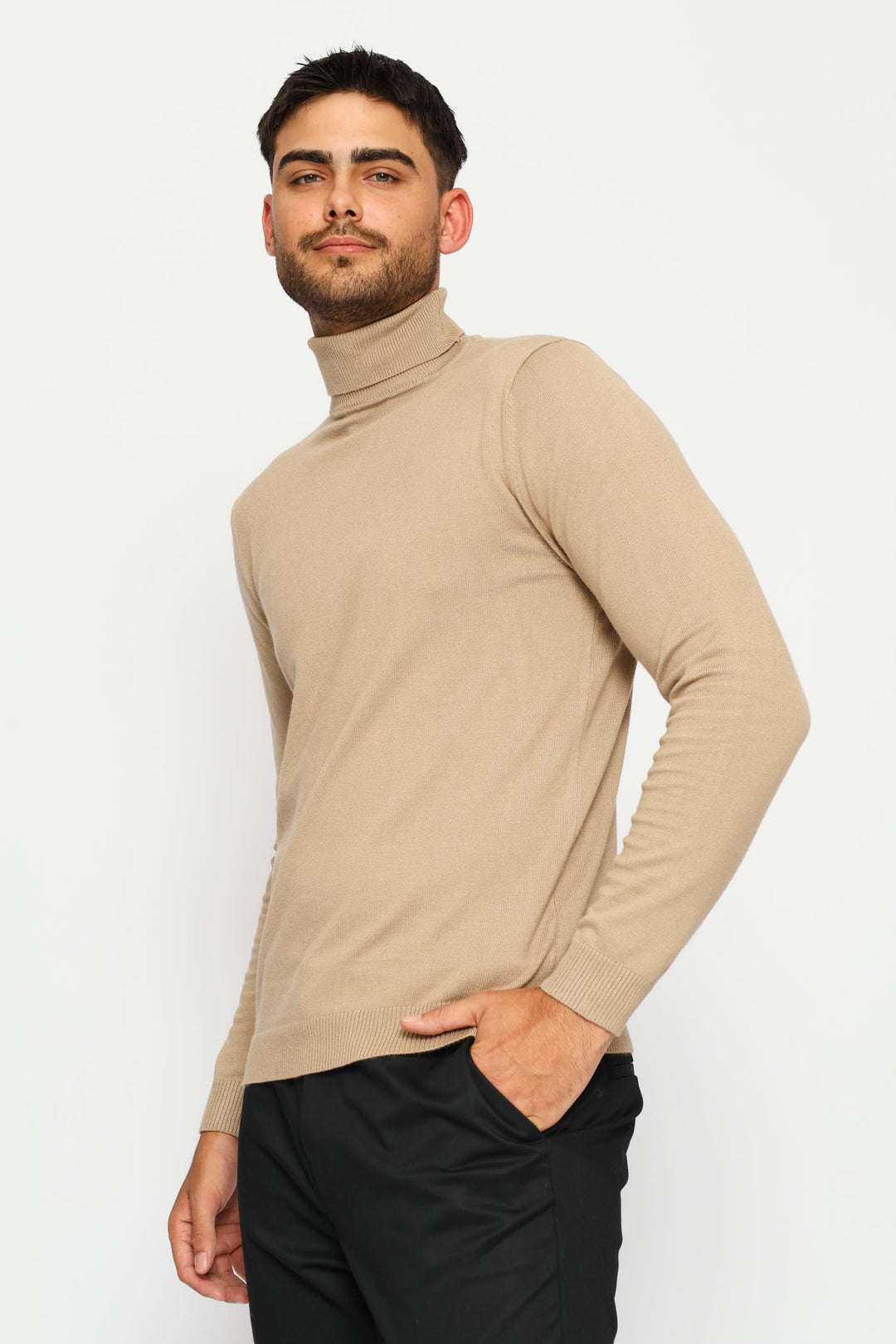Long Sleeve Poloneck - Taupe
