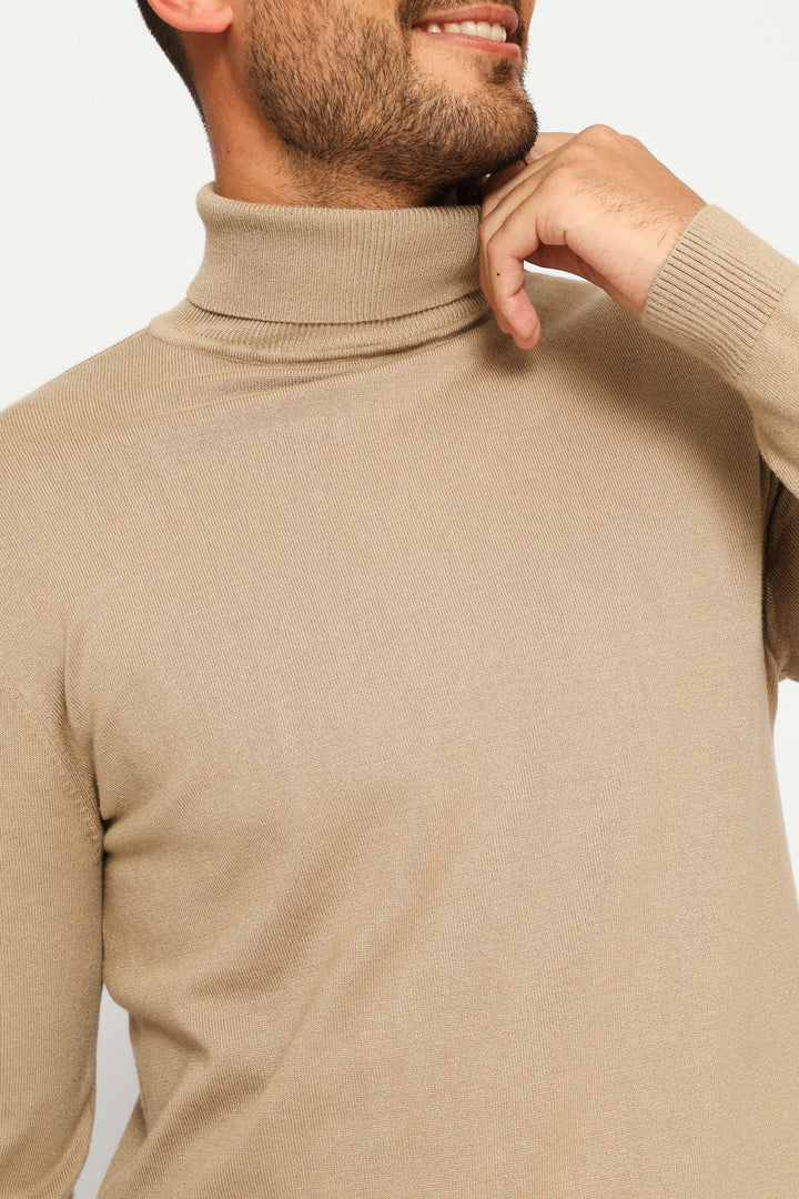 Long Sleeve Poloneck - Taupe