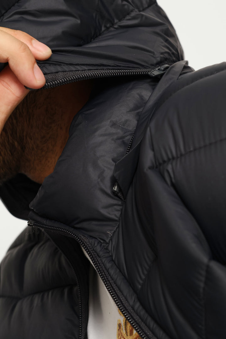 Basic Hooded Puffer Jacket - Charcoal