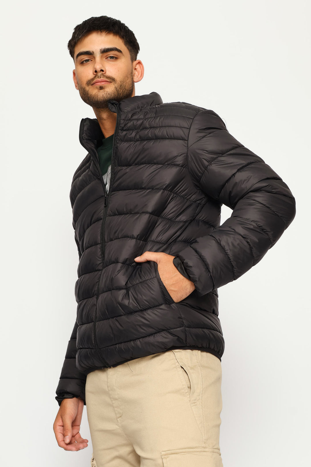 Basic Puffer Jacket - Black