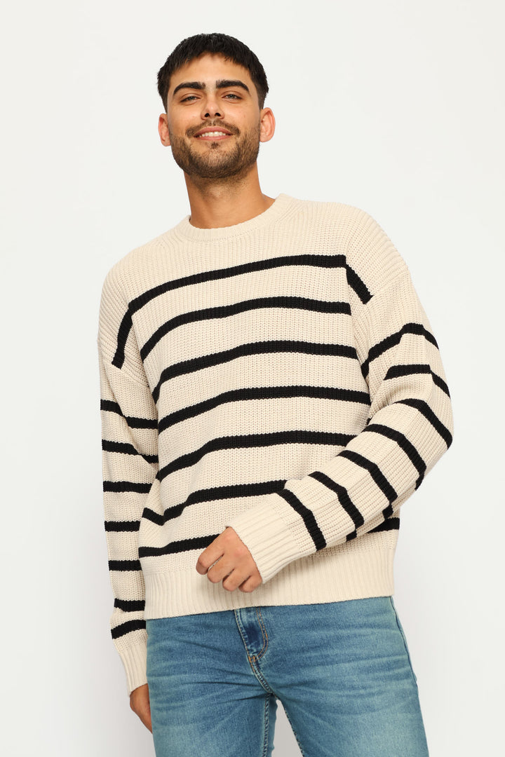 Stripe Knitwear - Stone