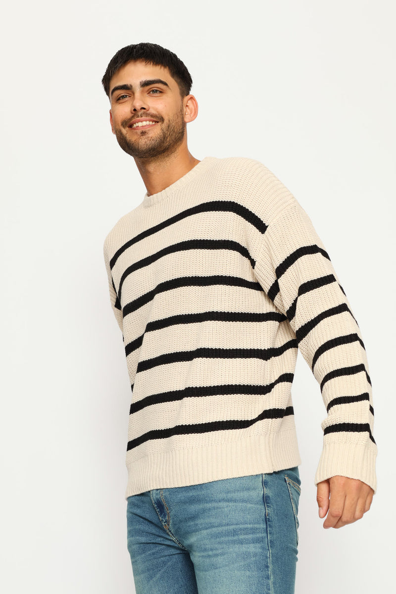 Stripe Knitwear - Stone