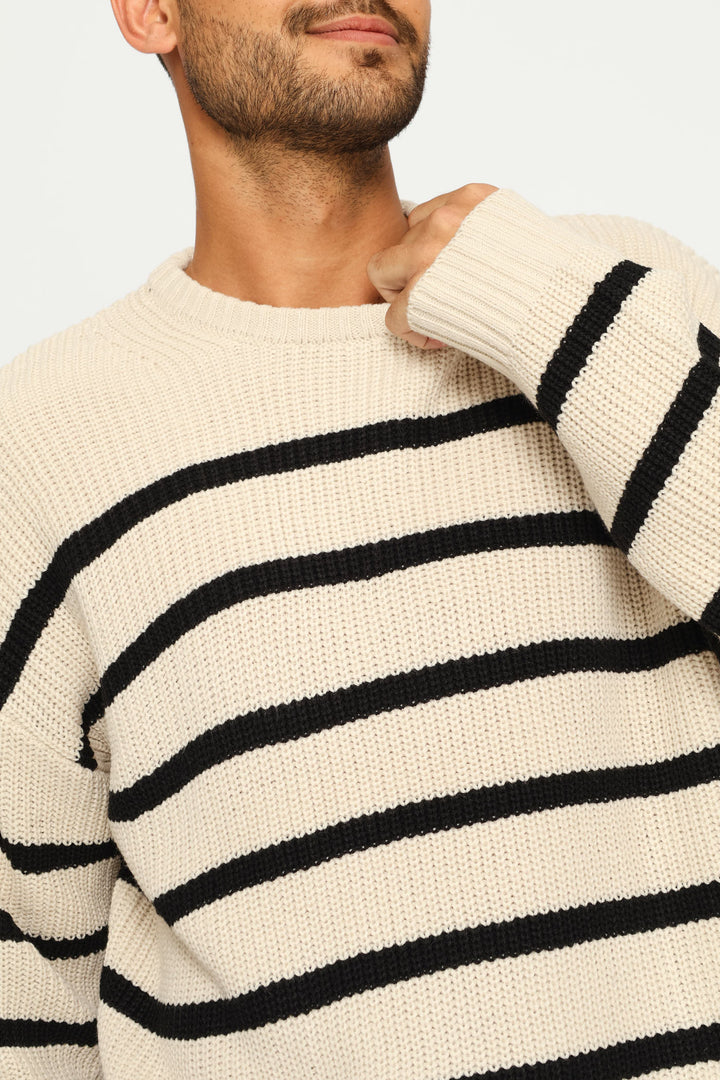 Stripe Knitwear - Stone