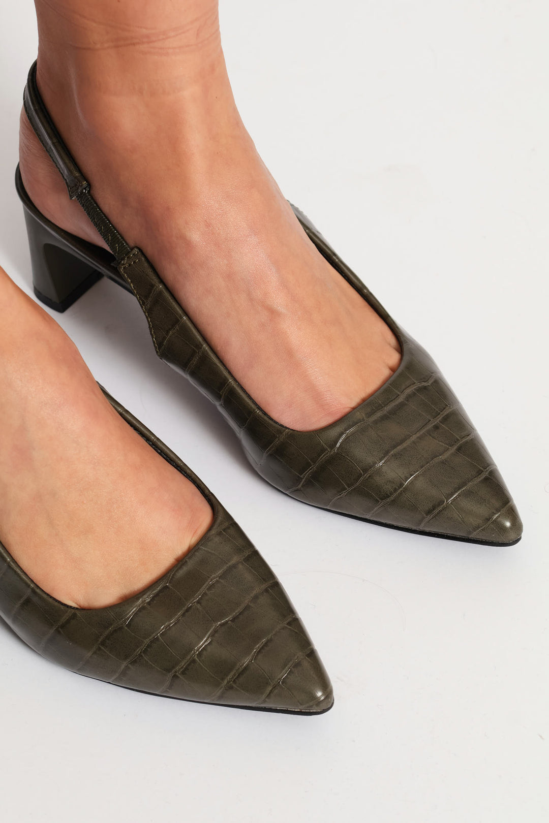 Croc Slingback Mule - Fatigue