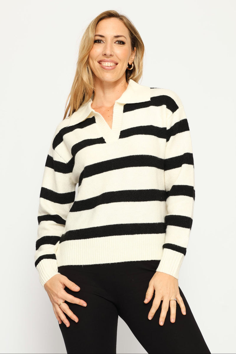 Rugby Sweater - Black/White