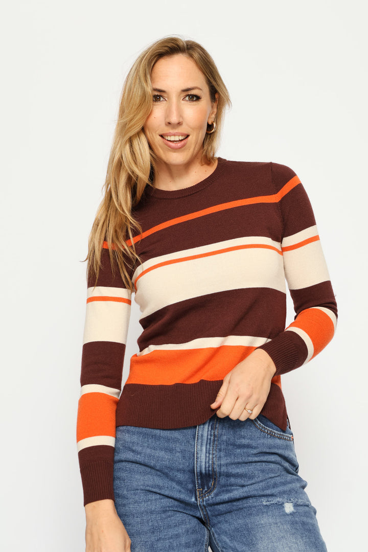 Striped Pullover - Chocolate